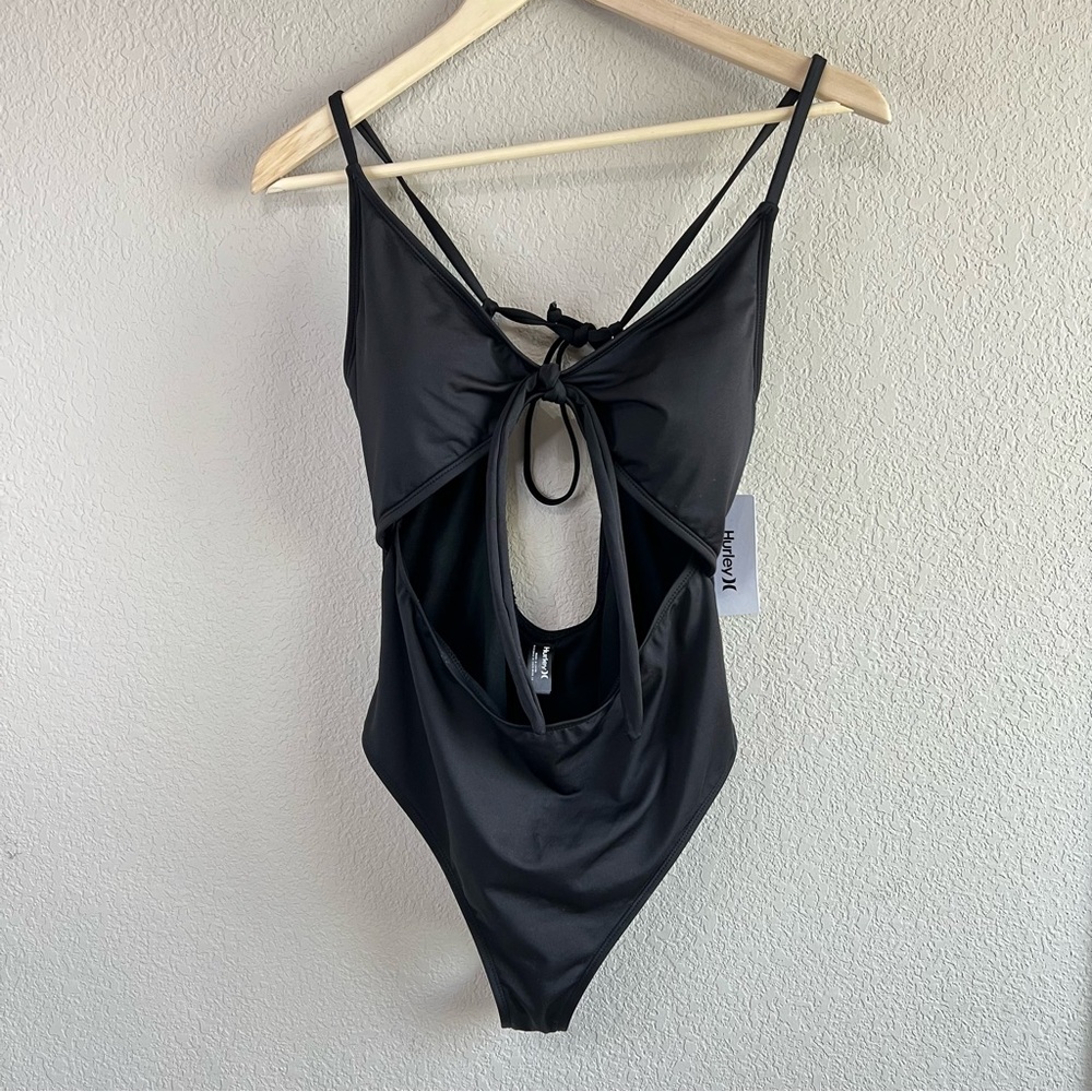 Hurley black cut out swimsuit
